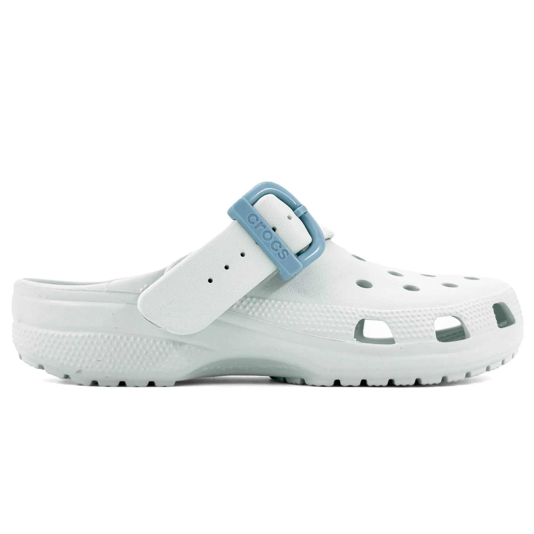 toopacrocs-kids-crocs (30) کراکس باکل سفید آبی زنانه با سگک آبی روشن