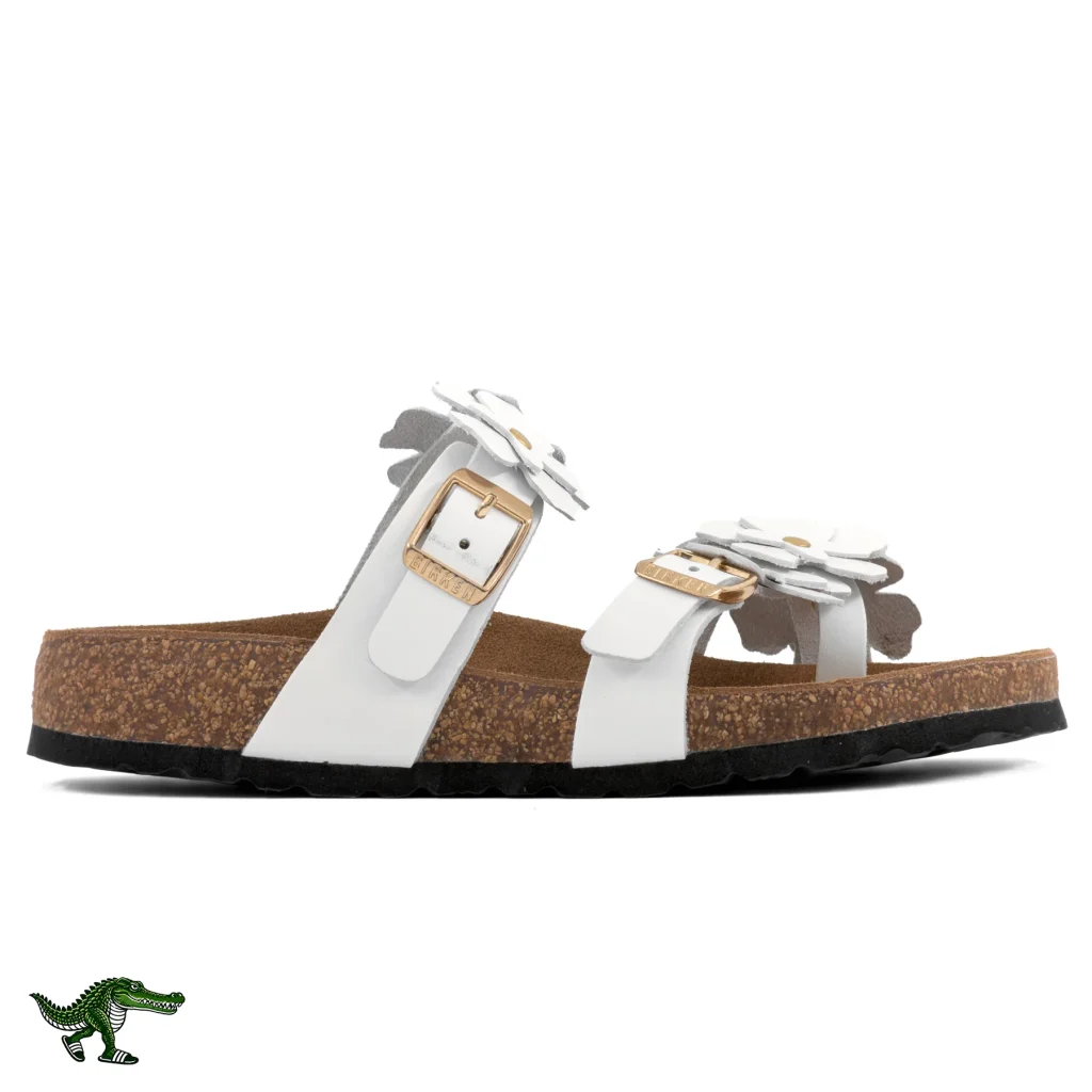 بیرکن استاک مایاری گلدار سفید زنانه | Birkenstock Mayari